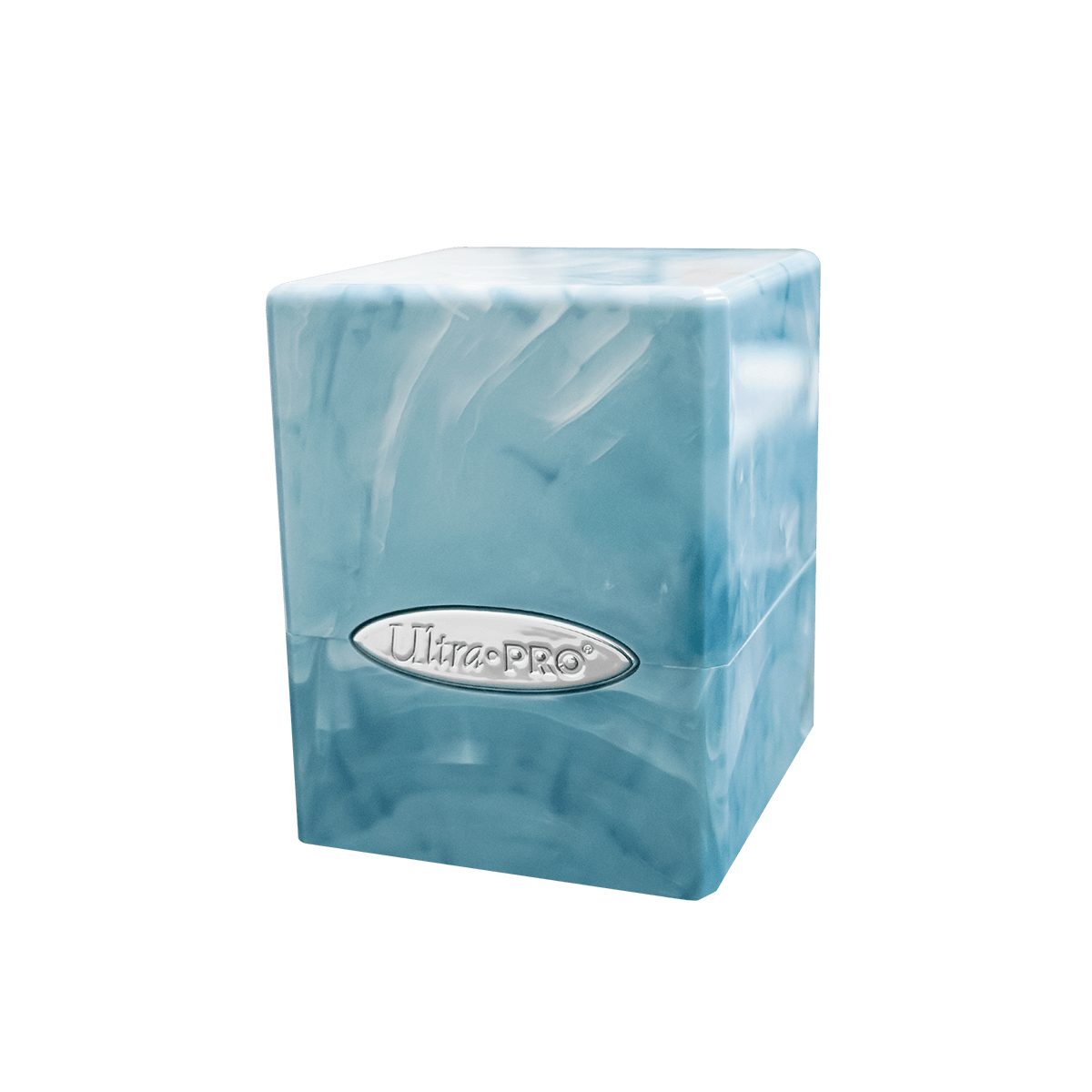 Ultra PRO Marble Satin Cube Deck Box - Light Blue & White
