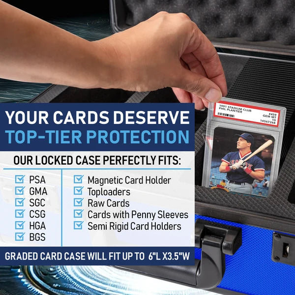 Graded Card Case 4 Row Blue