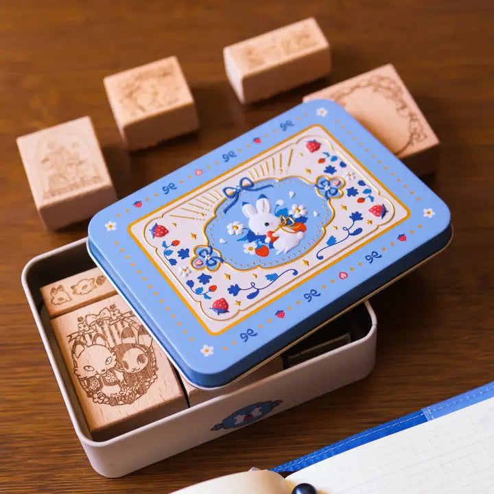 Strawberry Bunny Tin Stamps