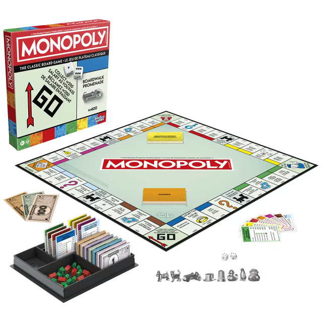 Monopoly Board Game with Storage Tray and Larger Tokens