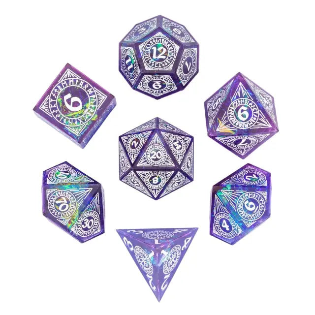 Purple Magic Circle 7pc Dice