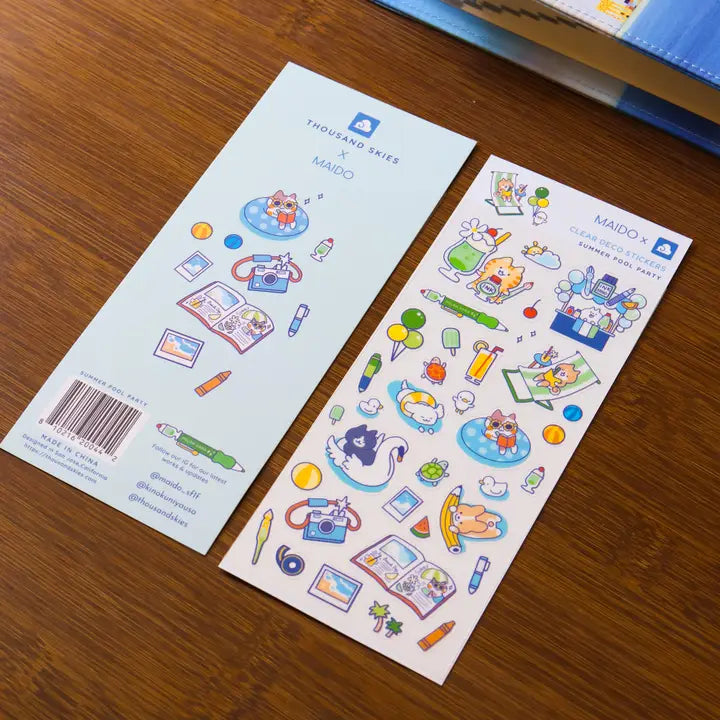 Summer Pool Party Sticker Sheets