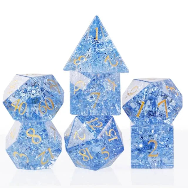 Gemstone Cracked Glass Blue