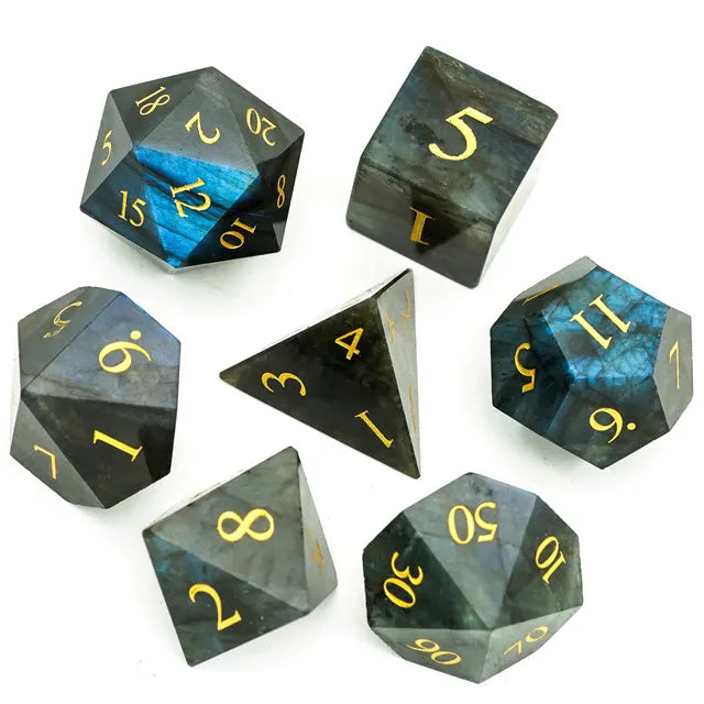 Labradorite Gemstone Dice 7-Piece