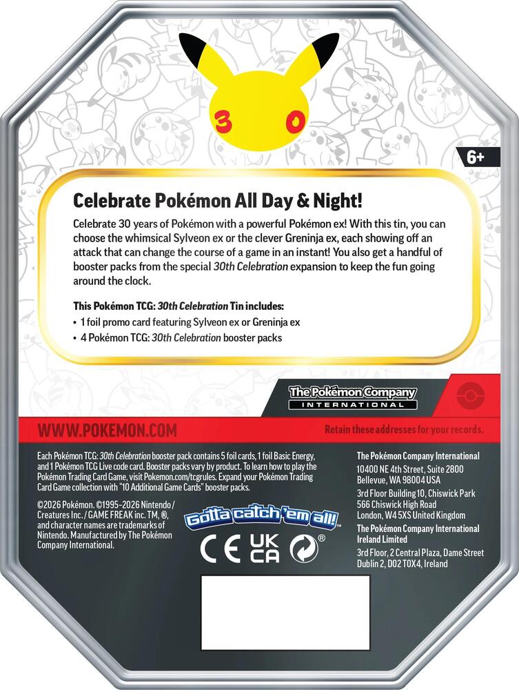 (Preorder) 30th Celebration EX Tin Greninja