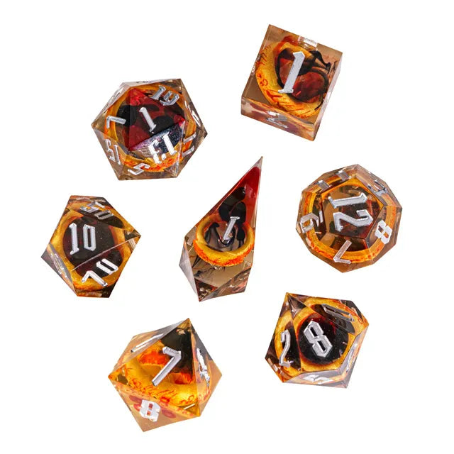 Handmade Amber Ring Dice Set