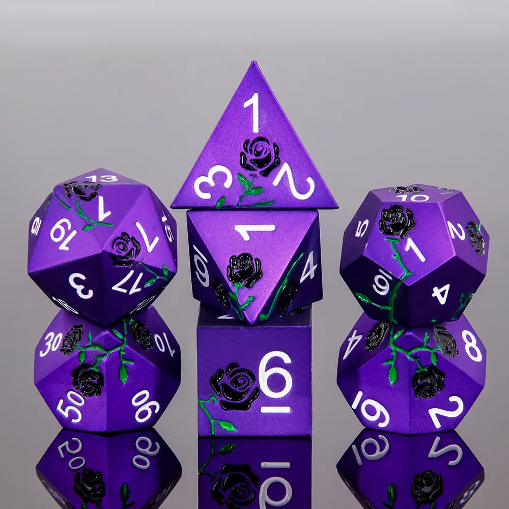 7 Set Rose Mystery Purple Dice