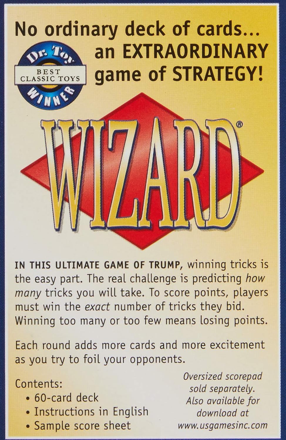 Wizard Card Game Large Index