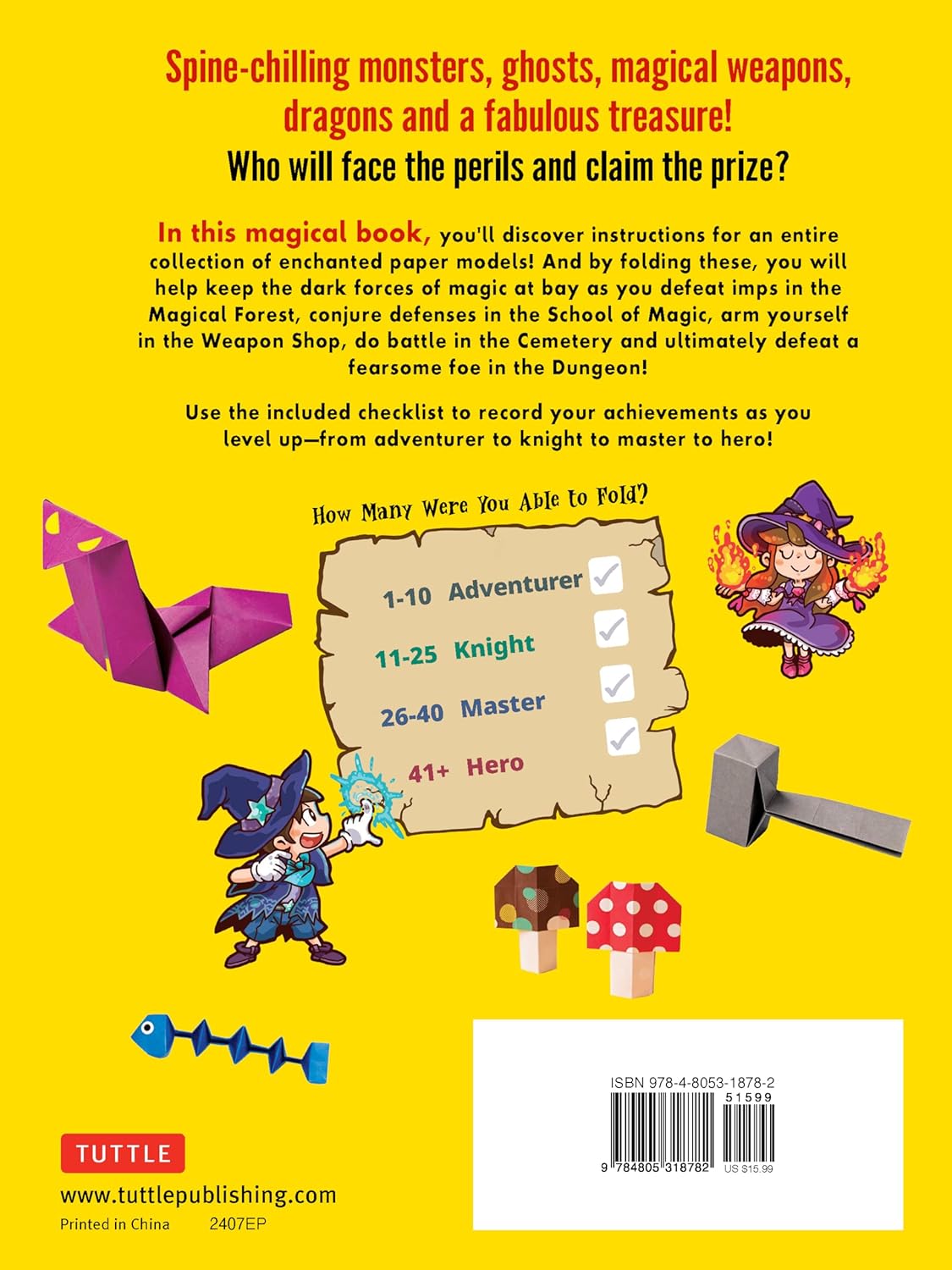 Origami Monsters & Magic: Scary Creatures, Skeletons, Talismans, Weapons and Treasure