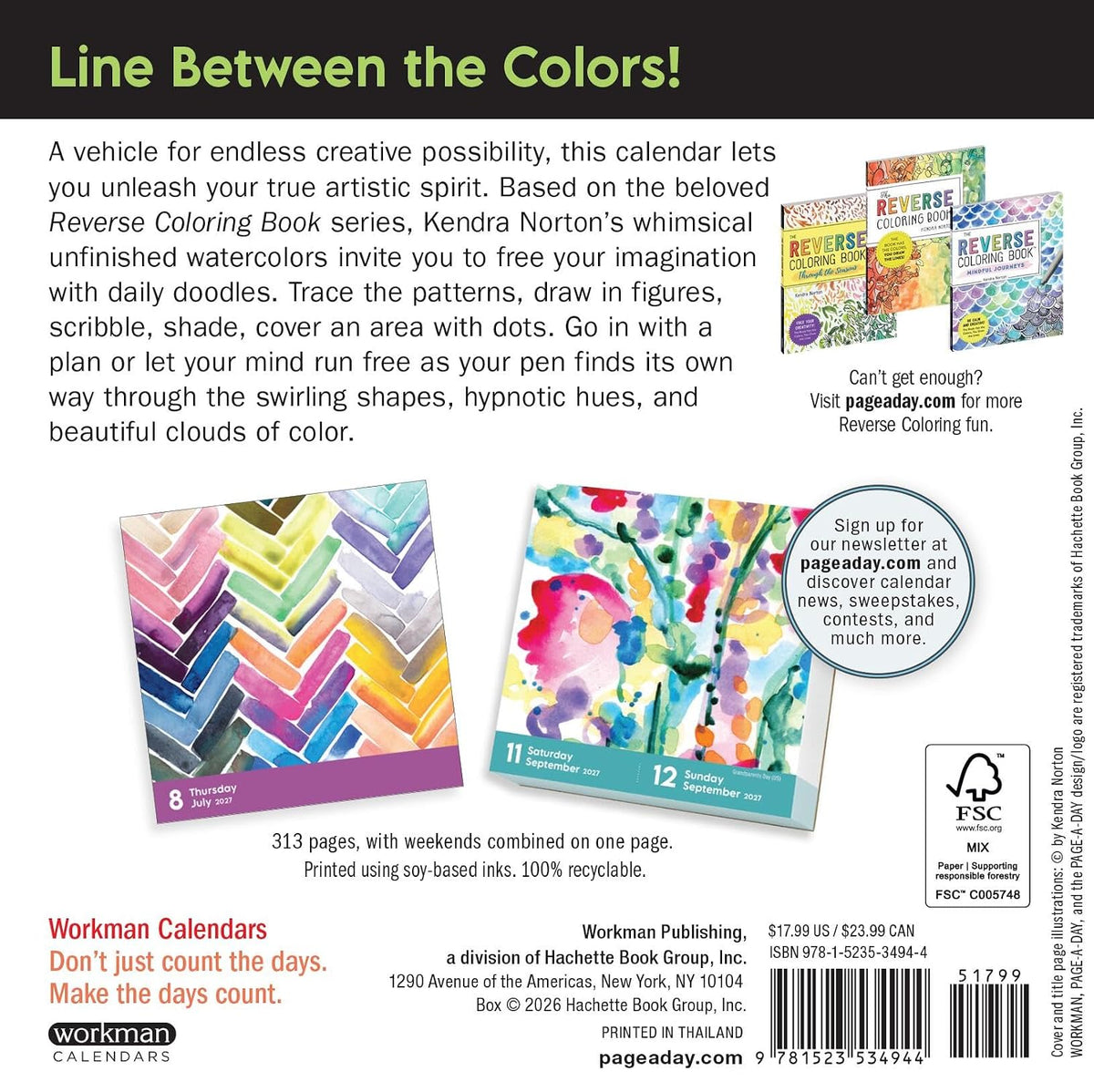 A Year of Reverse Coloring Page-A-Day® Calendar 2027