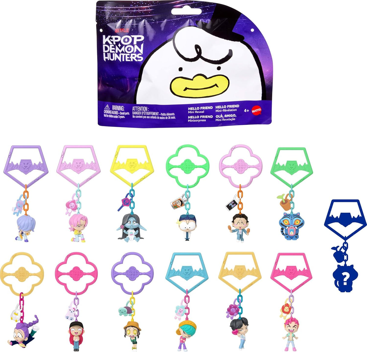 Mattel Kpop Demon Hunters, Hello Friend Mini Collectible Keychain Figures
