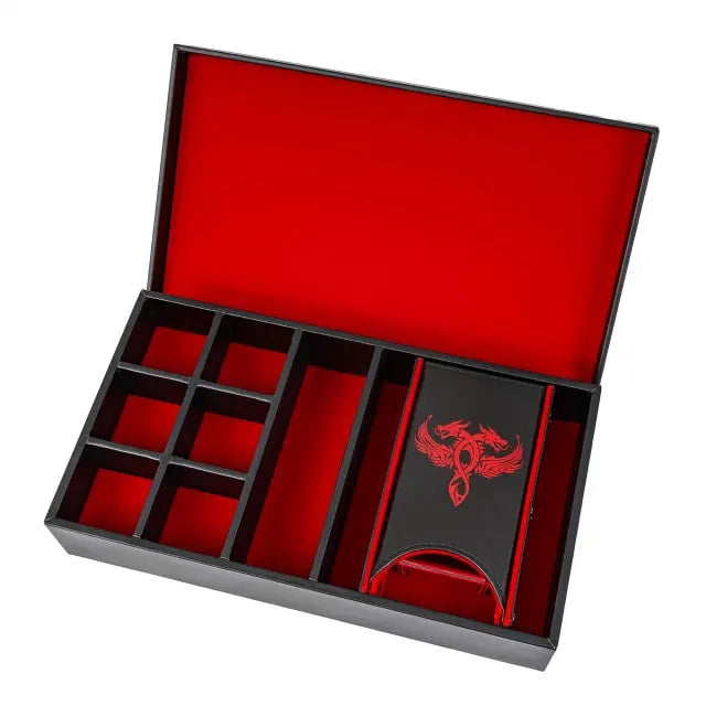 Leather Dice Tower/Storage Red