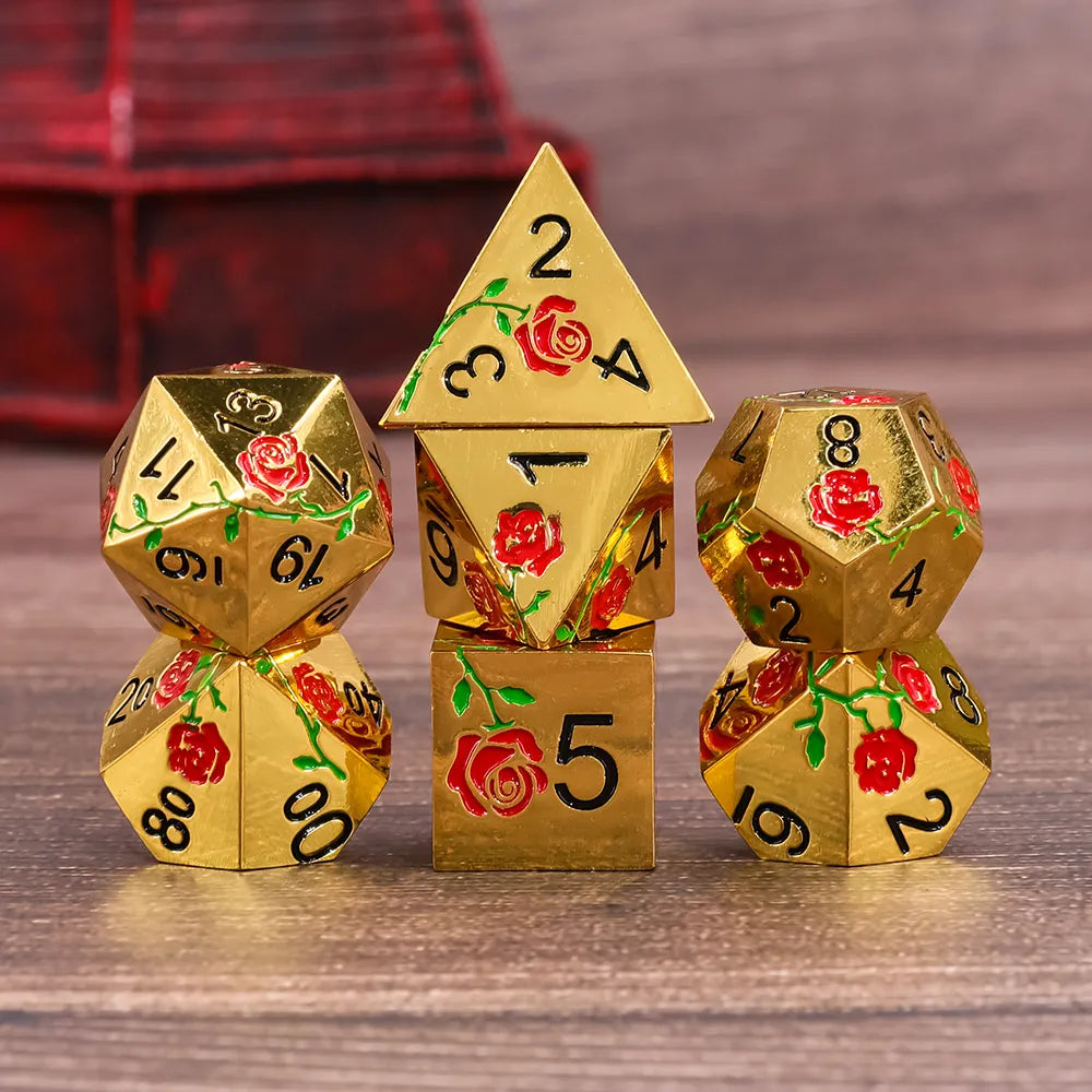 7 Set Red Rose Gold Metal