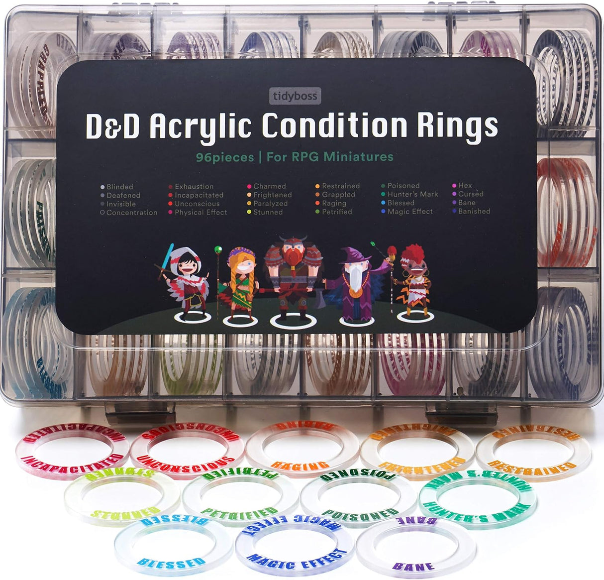 Tidyboss D&D Acrylic Condition Tokens