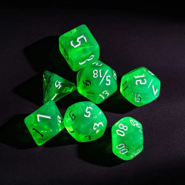 Purple Burst Lightning Glass 7 Dice