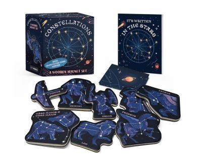Constellations : a Wooden Magnet Set: With Fold Out Glow-In-the Dark Poster!