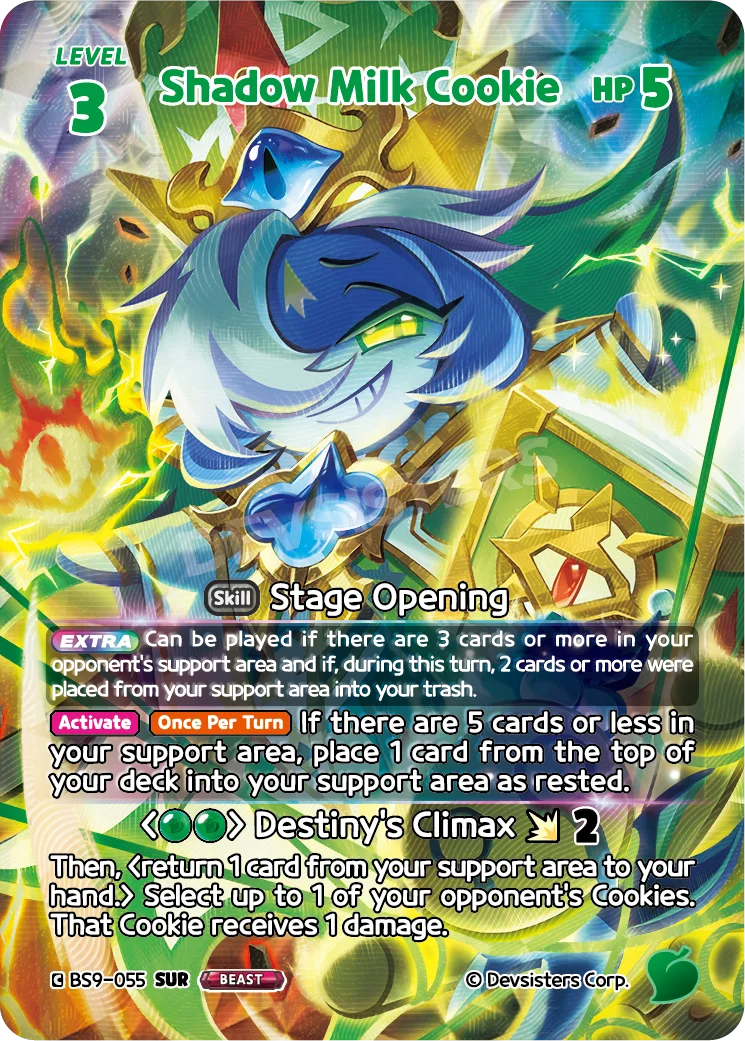 Shadow Milk Cookie BS9-055SUR Secret Ultra Rare CookieRun Braverse card