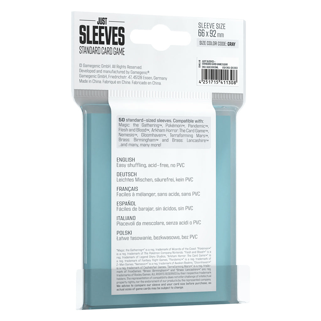 Just Sleeves Standard Card Game Sleeves - Clear (50ct)