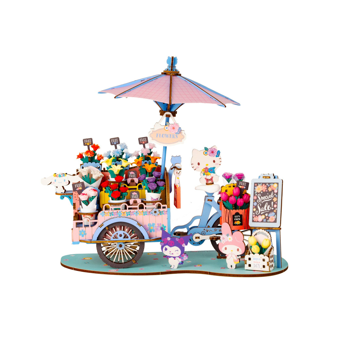 Rolife Hello Kitty Flower Cart DIY Kit
