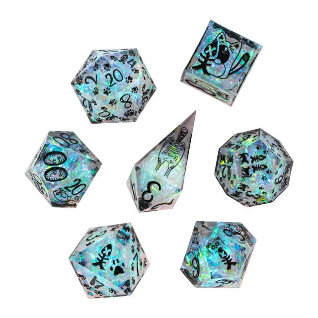7pc Pattern Dice Cat