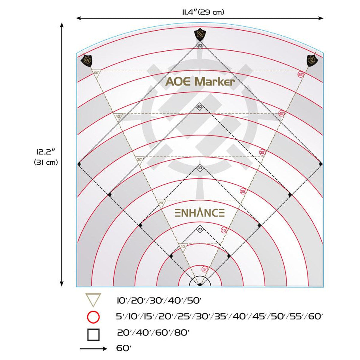 Enhance Tabletop 60' AoE Cone Marker