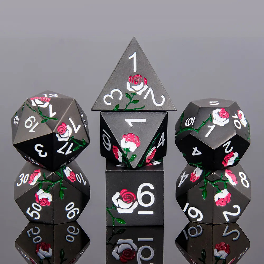 Rose Shiny Buds Dice Set