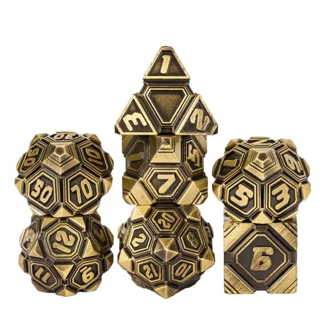 7pc Ancient UFO Dice Bronze