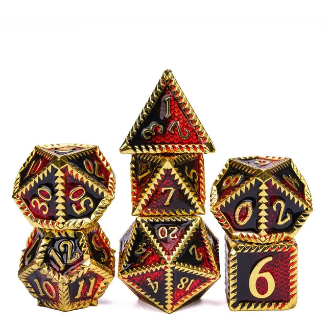 Steampunk Dice Set Black Red