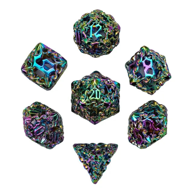 Hollow Rainbow Metal Dragon & Flower