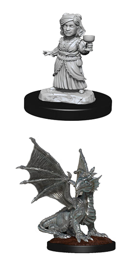 Nolzurs Marvelous Miniatures Silver Dragon Wyrmling & Femal