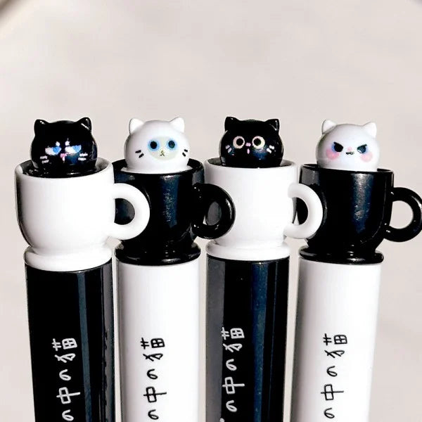 Spinning Cat Tea Cup Gel Pen