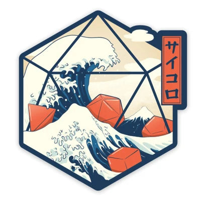 Great Wave of Dice Waterproof Sticker
