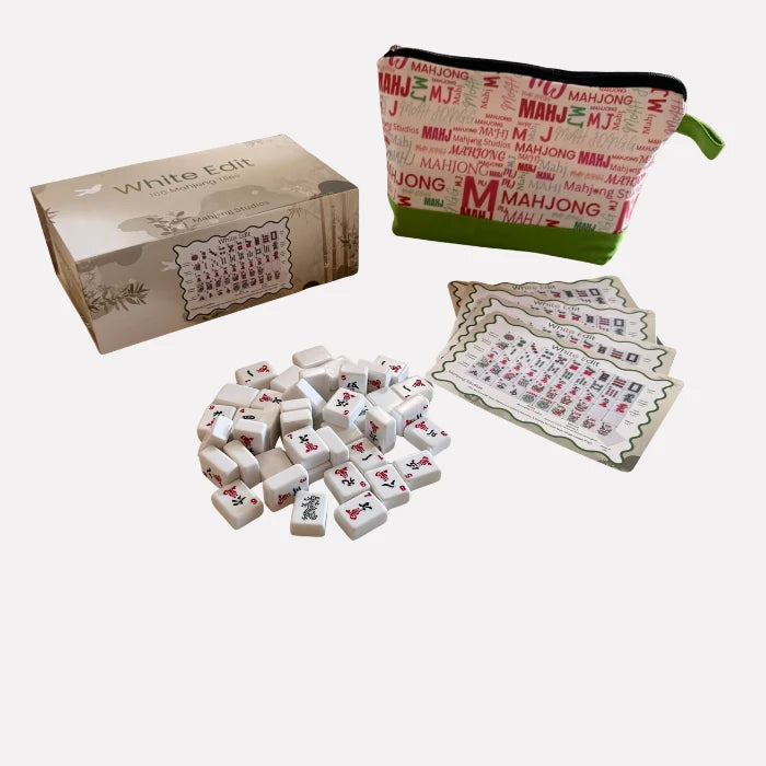 White Edit American Mahjong Tile Set Bundle (with Blanks) | No Mat / No Racks