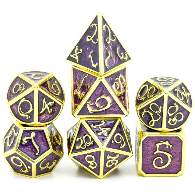 Golden with Purple Enamel Metal