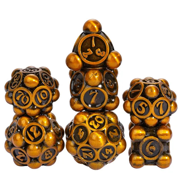 7pc Ancient Metal Sphere Gold
