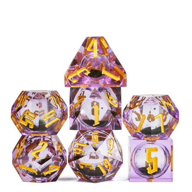 Liquid Core Glitter Dice Red Green