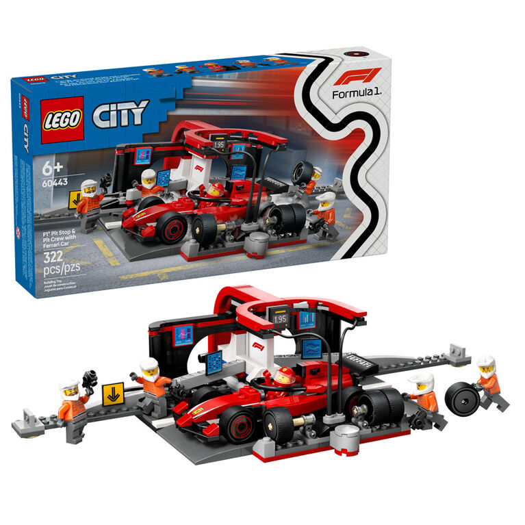 City F1 Pit Stop & Pit Crew with Ferrari Car
