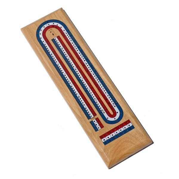 Wood Tri-Color Cribbage Board (3 Track)