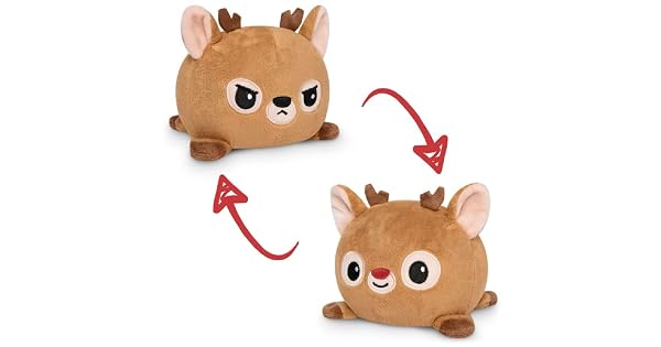 TeeTurtle Original Reversible Reindeer Plushie