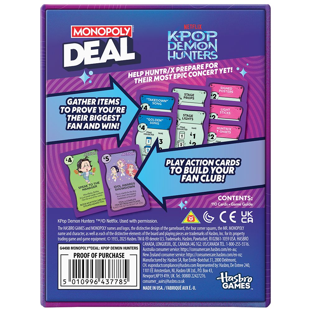 Monopoly Deal: K-Pop Demon Hunters Edition