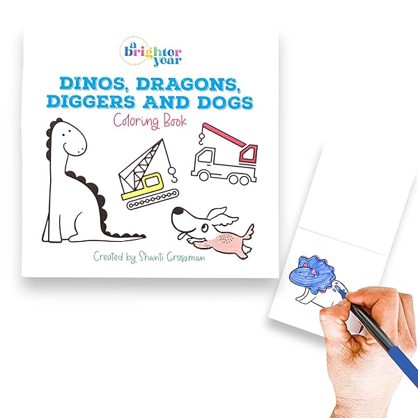 Dinos Dragons Diggers and Dogs Coloring Book