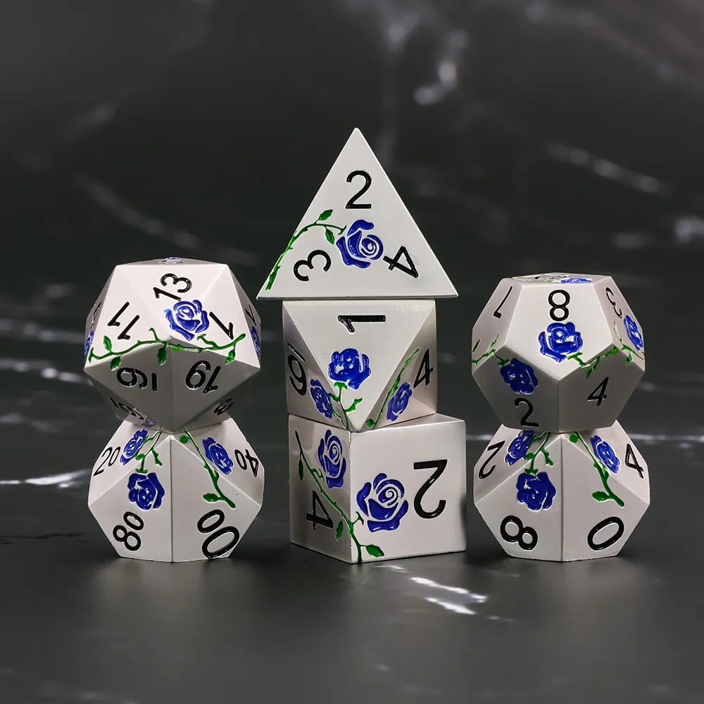 HD7 Set Blue Rose Silver Metal