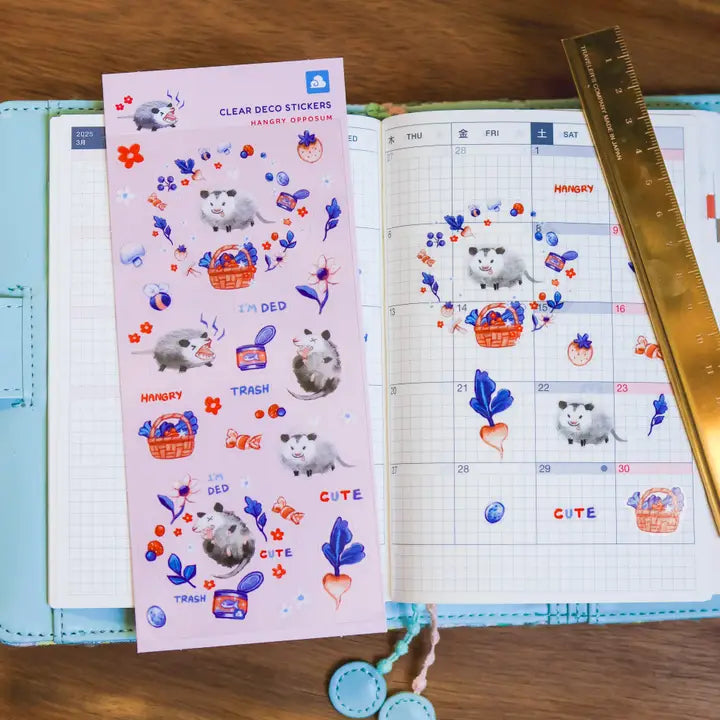Hangry Opposum Sticker Sheet