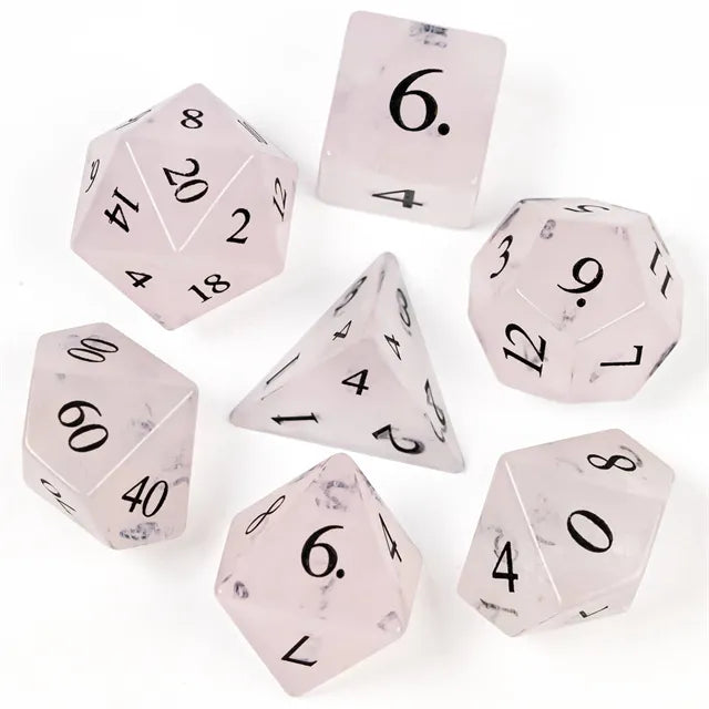 Pink Watermelon Crystal 7pc Dice
