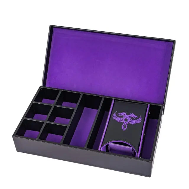 Leather Dice Tower/Storage Purple