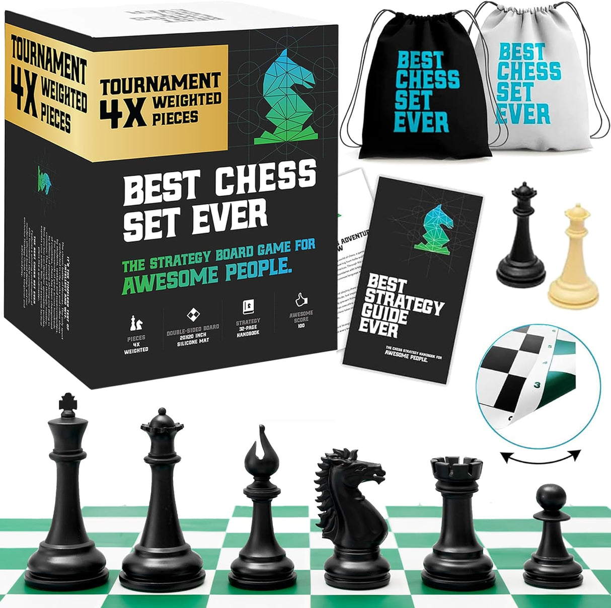 Best Chess Set Ever: Super Heavy Tournament Chess Set – Natural