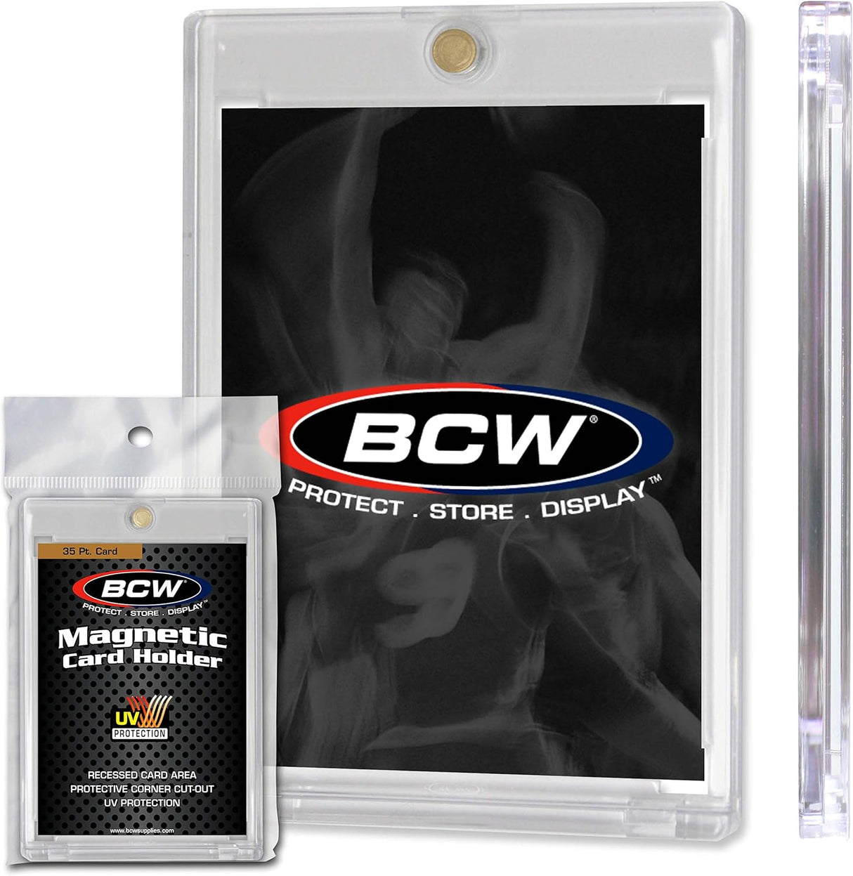 BCW 35 PT Magnetic Card Holder - 5 Pack | 2-Piece Design with Gold Magnet for Trading Cards