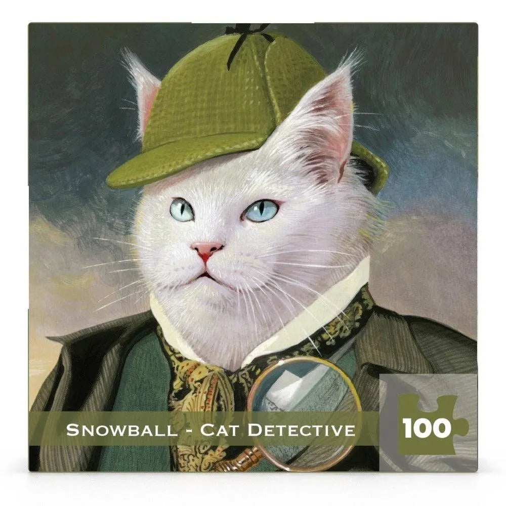 Snowball Cat Detective 100pc Puzzle