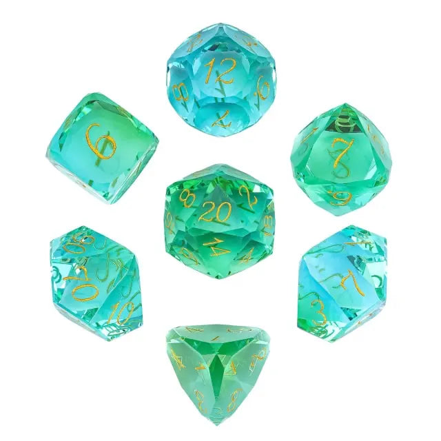 Blue/Green Brick Veneer Glass 7pc