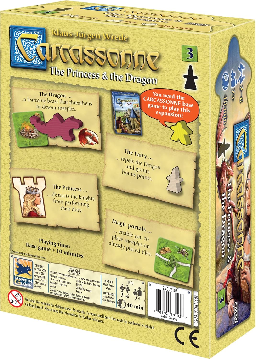 Carcassonne Expansion 3 The Princess & The Dragon